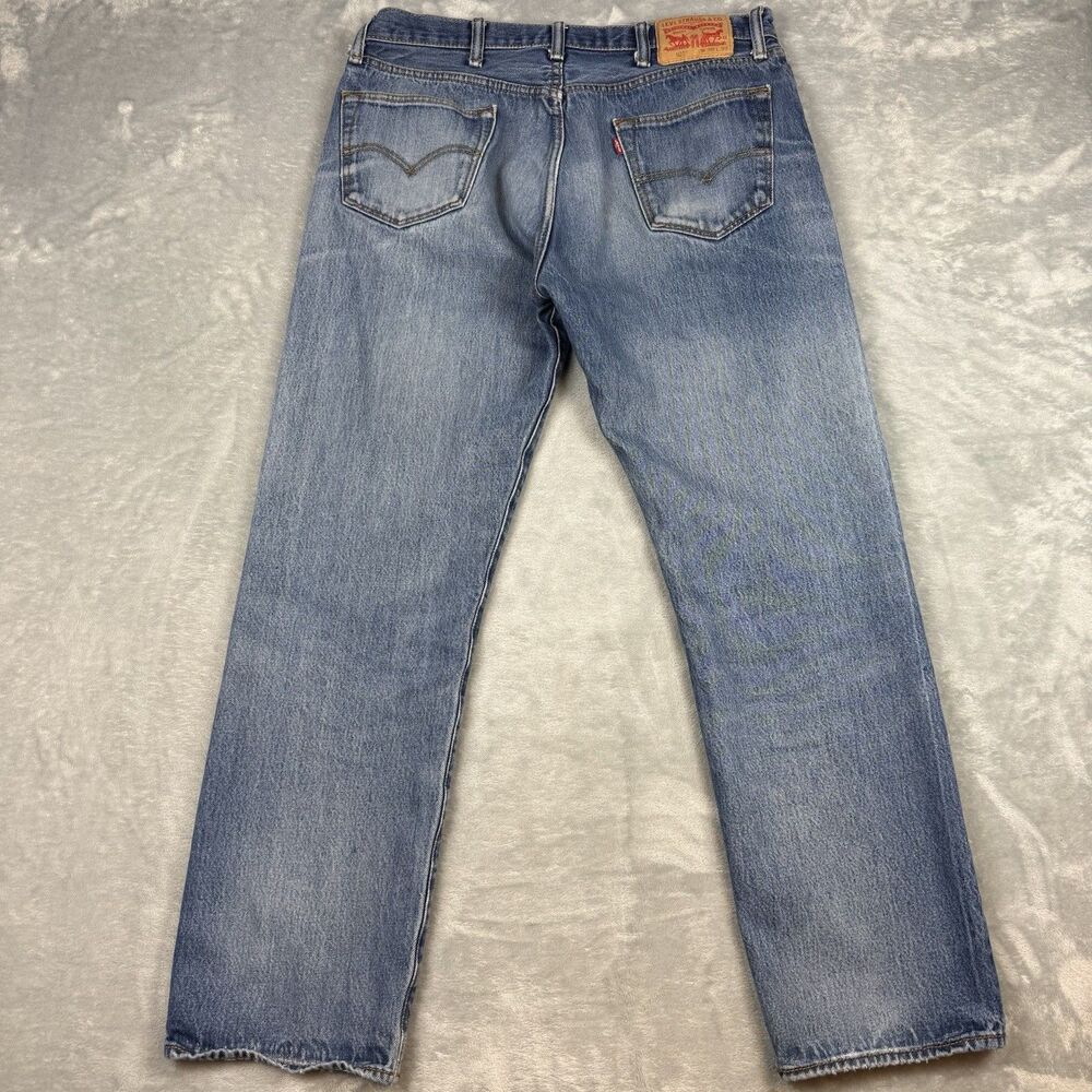Levi’s 501 Button Fly Jeans 38x34 Light Wash Straight Leg USA